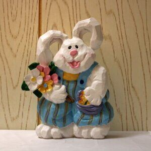 Easter Rabbit Figurine Medium-Sized Standing Decoration for Table/Curio/Shelf